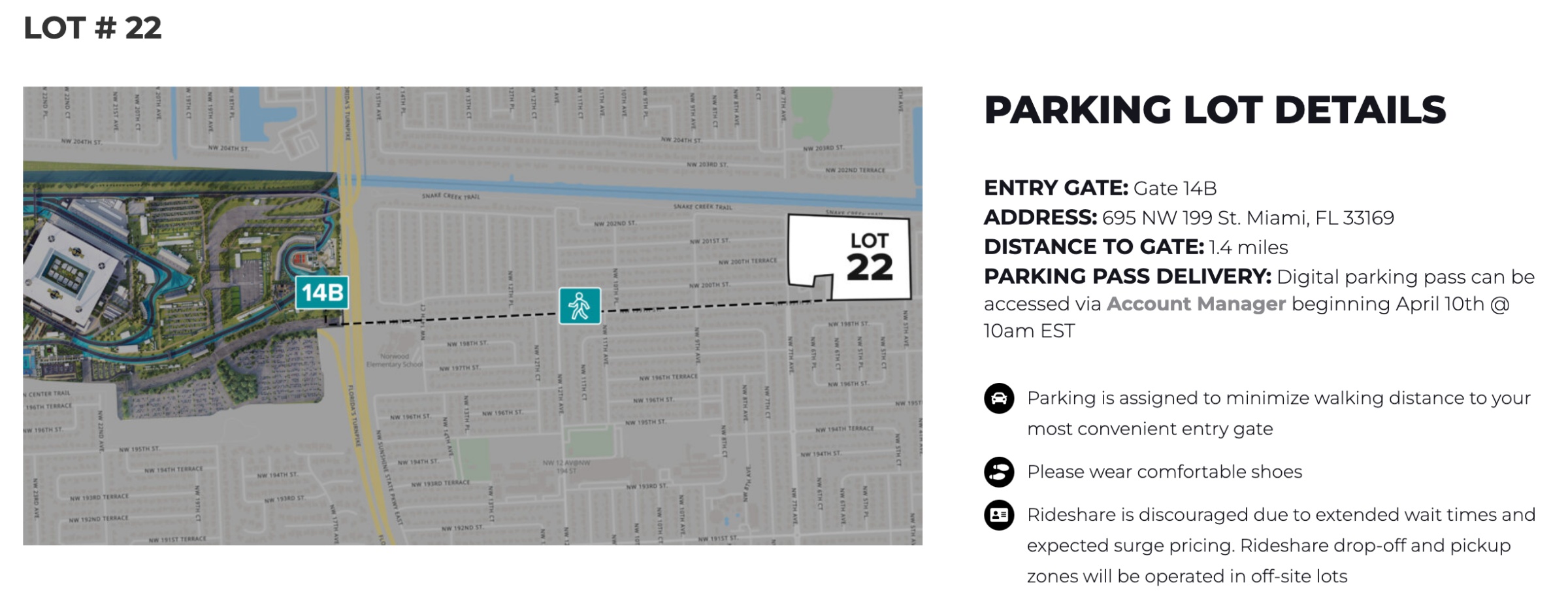 Formula 1 Miami Grand Prix Parking Guide