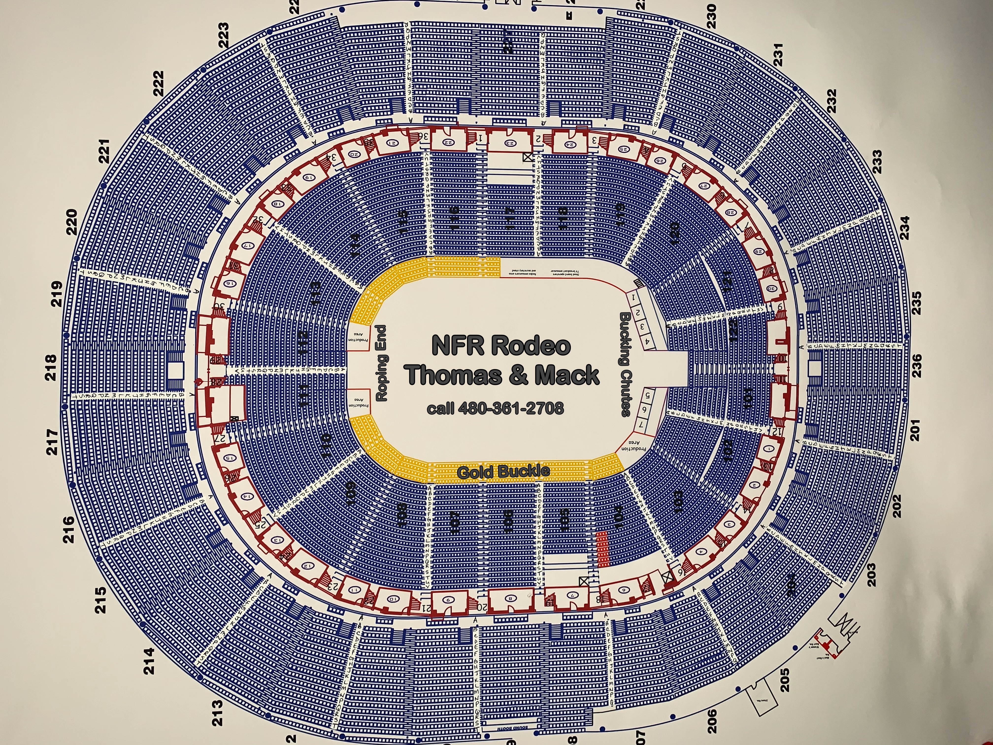 NFR Rodeo Tickets, Thomas and Mack Seating Guide